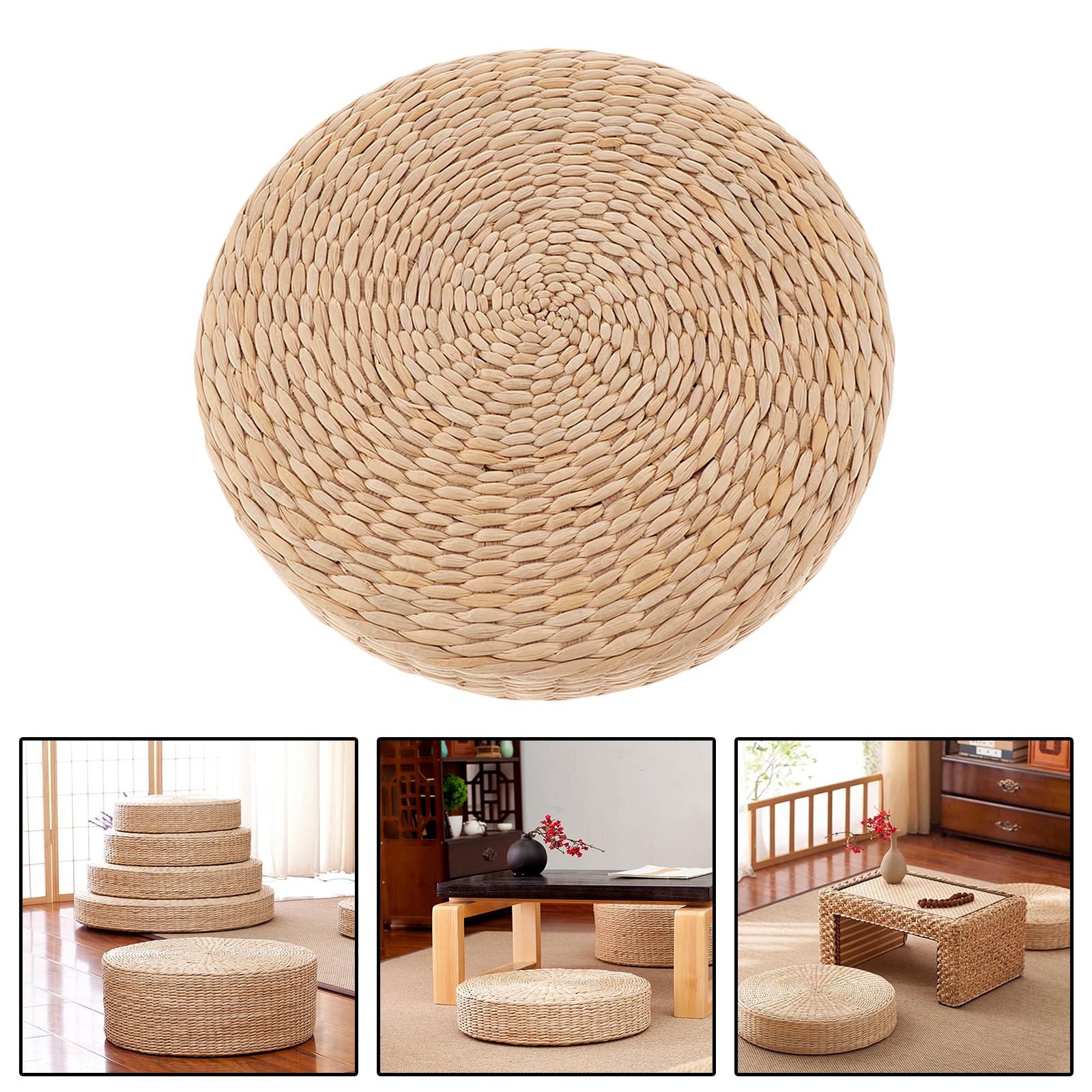 Round Straw Woven Tatami Cushion Floor Pouf Meditation Seat Mat