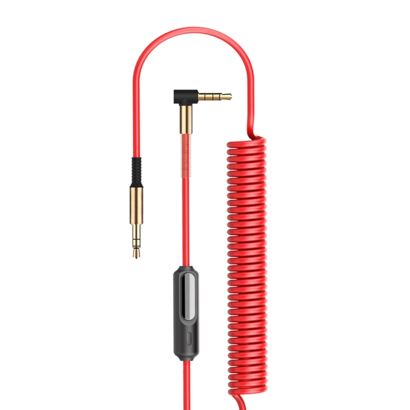 Dây cáp âm thanh lò xo AUX Audio 3.5mm Joyroom Spring trang bị Mic đàm thoại và điều chỉnh âm thanh dài 150cm chất lượng cao - hàng chính hãng