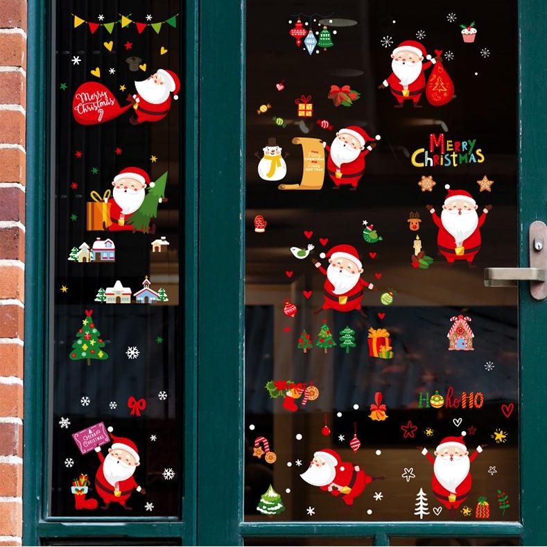 Decal Trang Trí Noel Hai Mặt Hít Tĩnh Điện - NOEL MINI VUI NHỘN SẮC NÉT