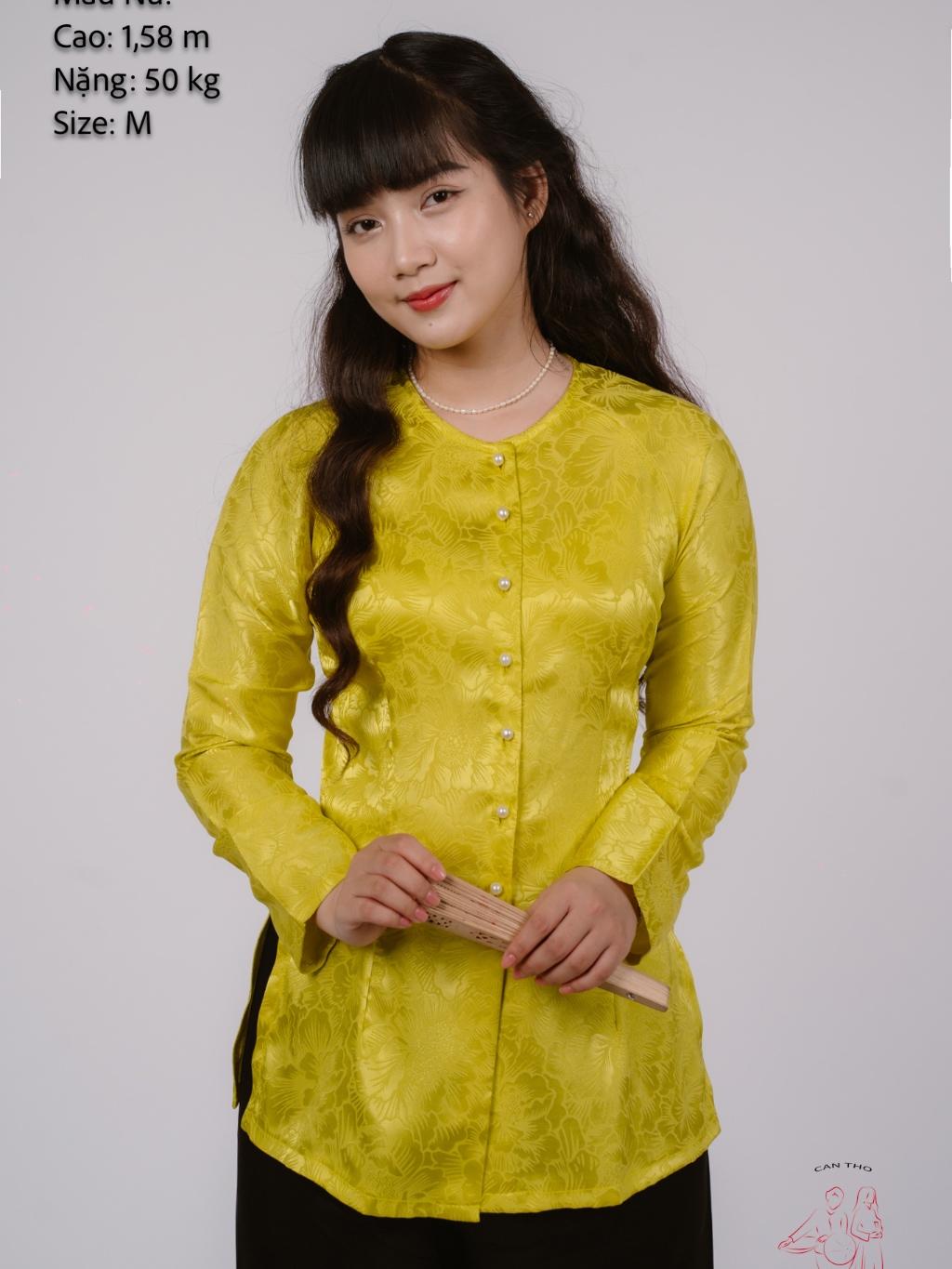 Áo lẻ bà ba gấm Hồng cánh sen/ Xanh nước biển/ Vàng Đồng/ Vàng chanh/ Đỏ đô- Bà ba Bigsize