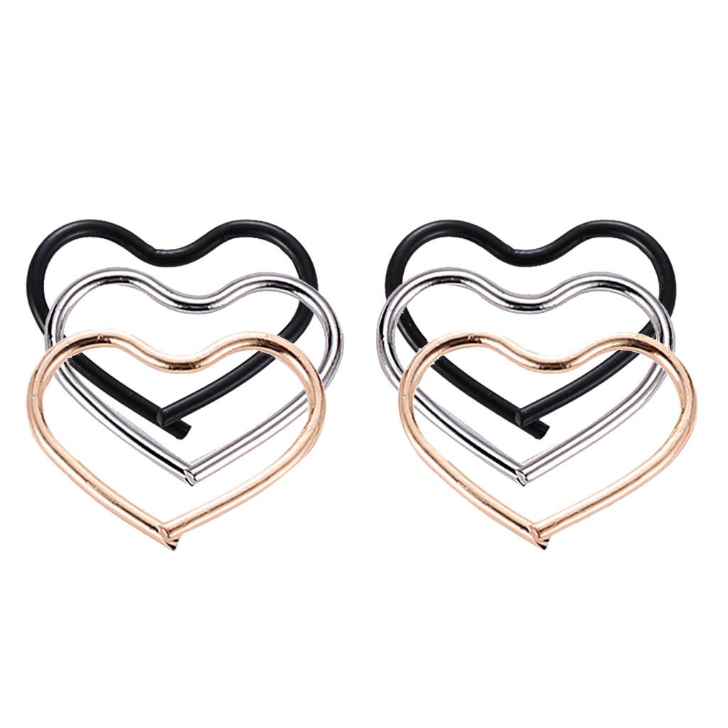 Alloy Ear Stud Rings Heart-Shaped Piercing Body Jewelry Ear Hoop Gold