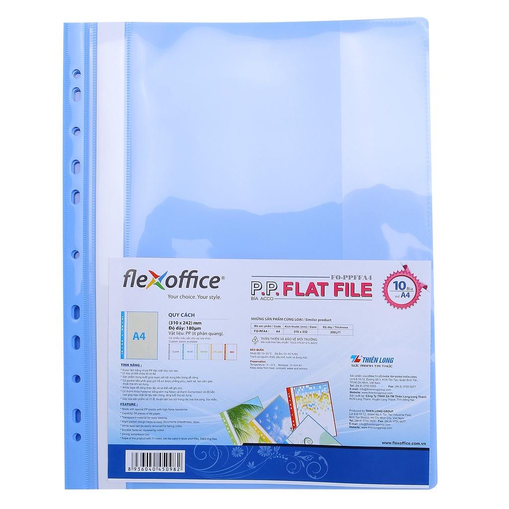 Tập 10 bìa acco Thiên Long Flexoffice đục lỗ ở gáy