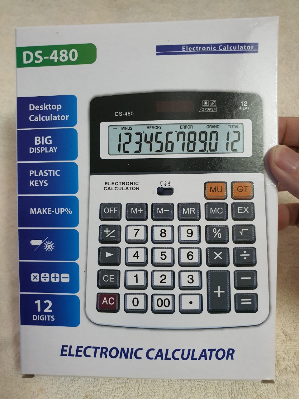 Máy tính cầm tay DS480 - Máy tính bỏ túi DS-480 - Máy tính tiền nhỏ gọn, tiện lợi - Hàng chính hãng