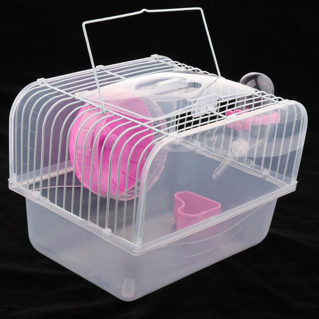 Portable Pet Hamster Cage Guinea Pig Gerbils Mice House with Heel