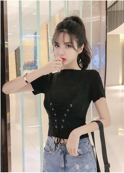 áo len cộc tay đan dây