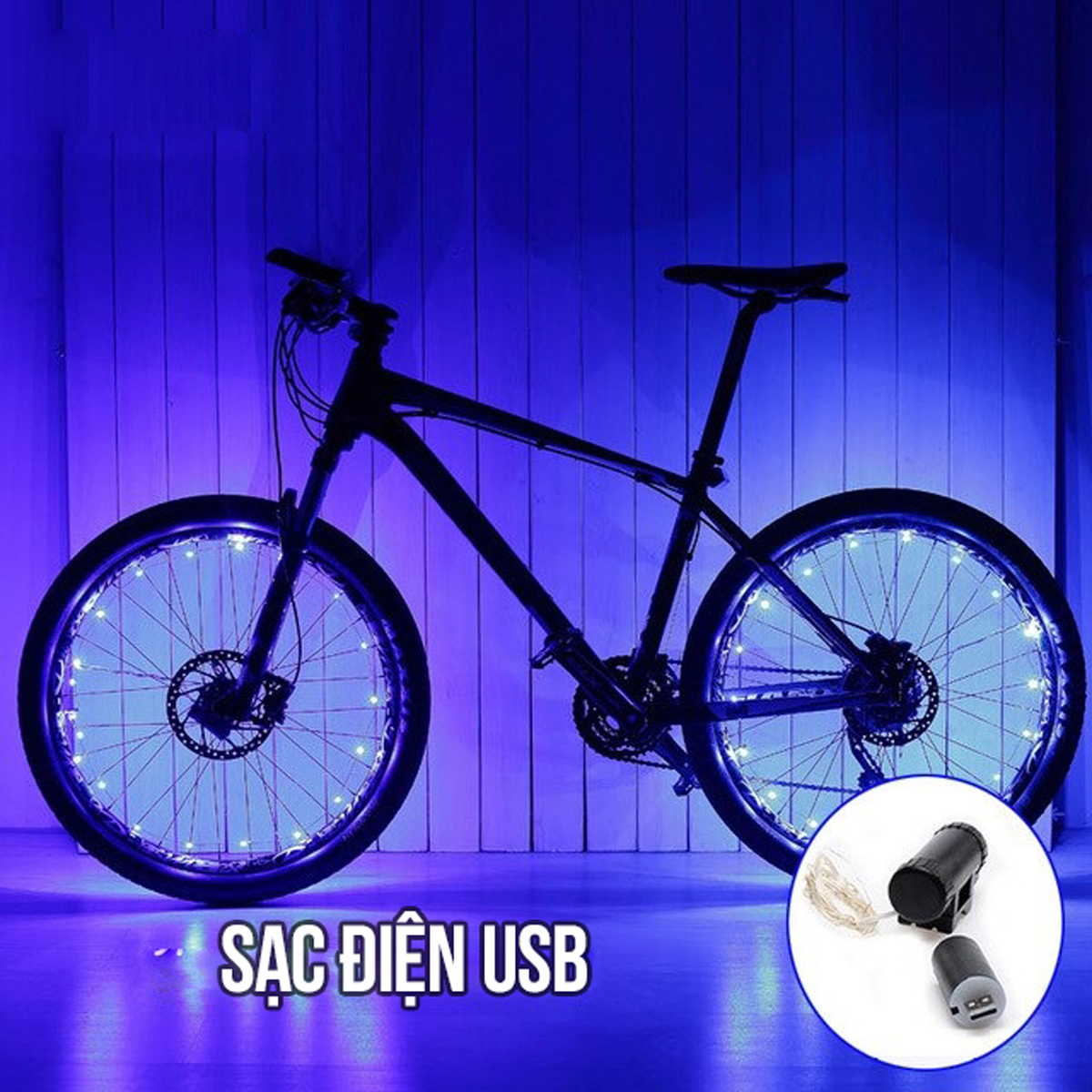 Đèn USB Xe Đạp Trang Trí Bánh Xe Có Sạc 20 Bóng Led 2.2m Led Đom Đóm Led Fairy Light Có Thể Dùng Trang Trí Decor