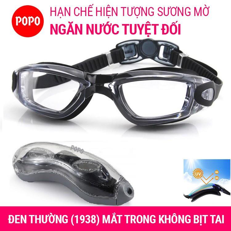 Kính bơi người lớn tráng gương POPO1940 kèm mũ bơi và bịt tai kẹp mũi cho nam nữ, cho bé trẻ em