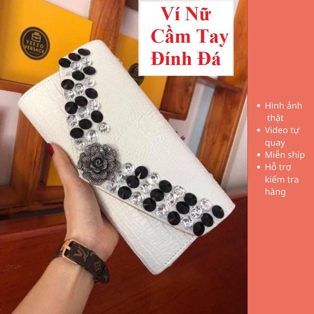 Ví Nữ Cầm Tay Gắn Đá Siêu Sang - Ví đính đá