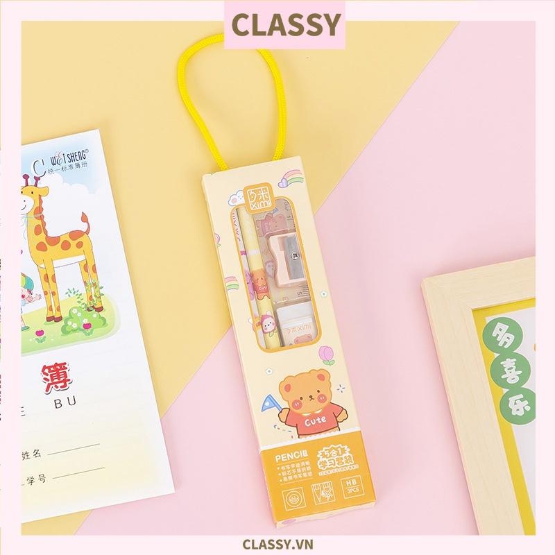 Bộ 5 dụng cụ học tập tiện lợi Classy, quà tặng học sinh dễ thương nhiều màu lựa chọn PK1317