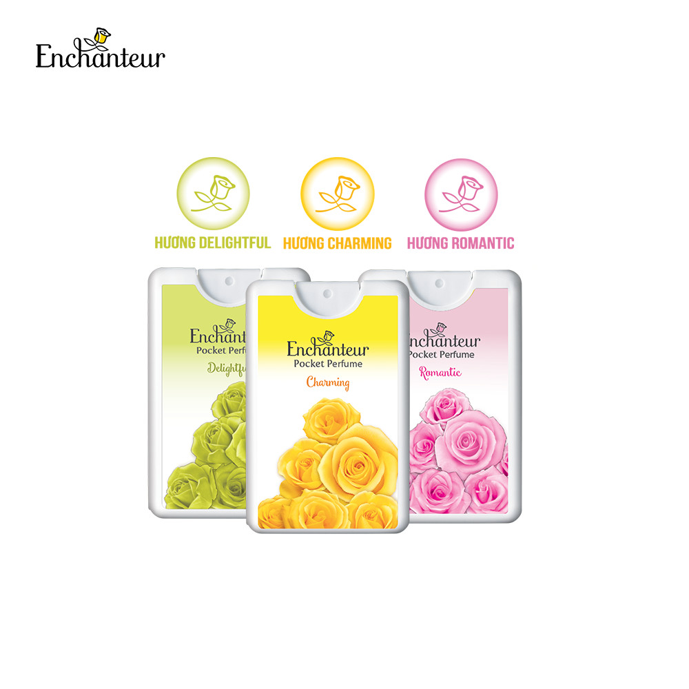 Combo 3 Nước hoa bỏ túi Enchanteur Charming, Delightful, Romantic 18ml/hộp