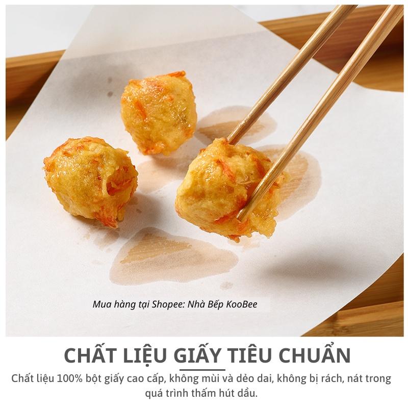 Set 100 tờ giấy thấm dầu thực phẩm - Giấy thấm hút dầu mỡ thức ăn chiên rán khổ 18 x 24cm