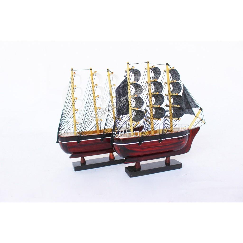 Combo 2 thuyền buồm mini 20cm Đen & Trắng