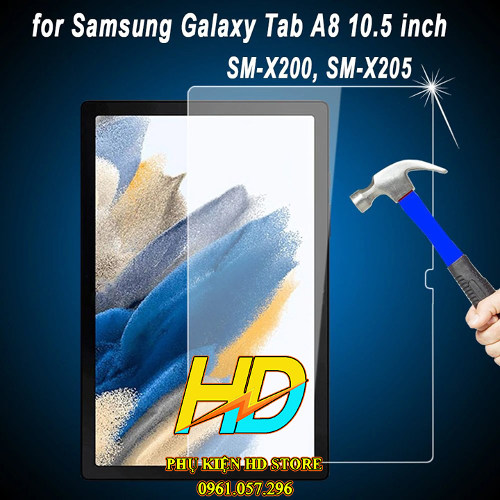 Dán màn hình dành cho Samsung Tab A8 - 10.5 inch 2022 X200/X205 Kính Cường Lực Chính Hãng Glass Pro Độ Cứng 9H, Hạn Chế Vân Tay, Bảo Vệ Màn Hình- Hàng Chính hãng