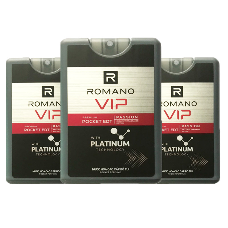 Combo 3 Chai Nước Hoa Bỏ Túi Romano Vip Passion 18ml