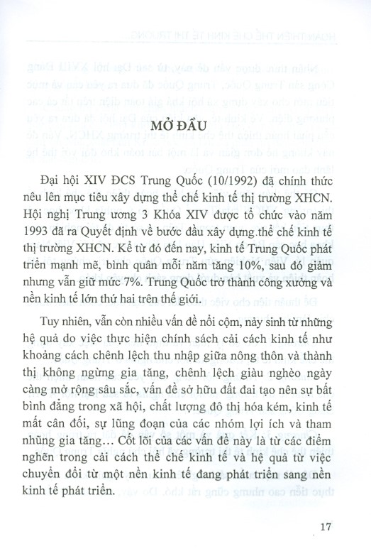 Hoàn Thiện Thể Chế Kinh Tế Thị Trường Xã Hội Chủ Nghĩa Ở Trung Quốc Từ Sau Đại Hội XVIII Đảng Cộng Sản Trung Quốc