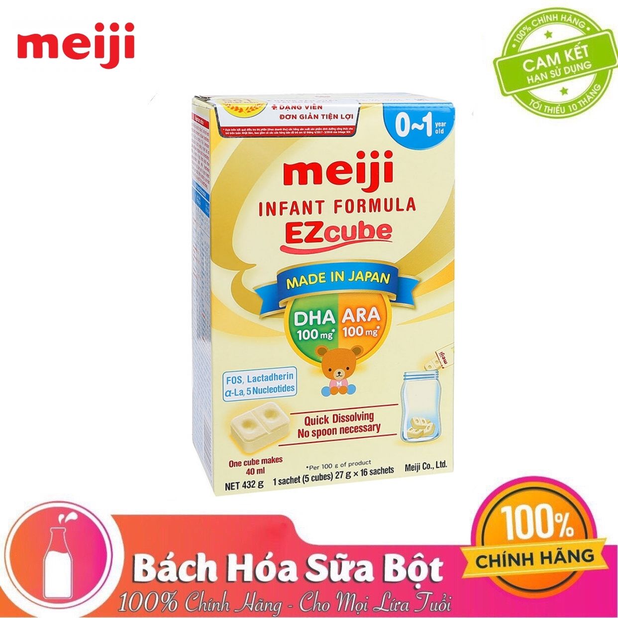 Sữa Thanh Meiji 0-1 Infant Formula Dạng Viên 540g