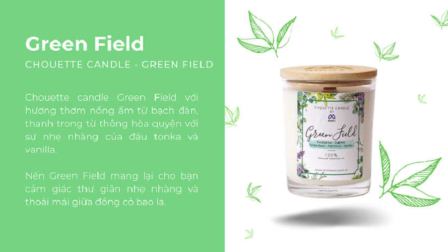 Ly nến thơm Chouette Candle CHC0990 Green Field 182g