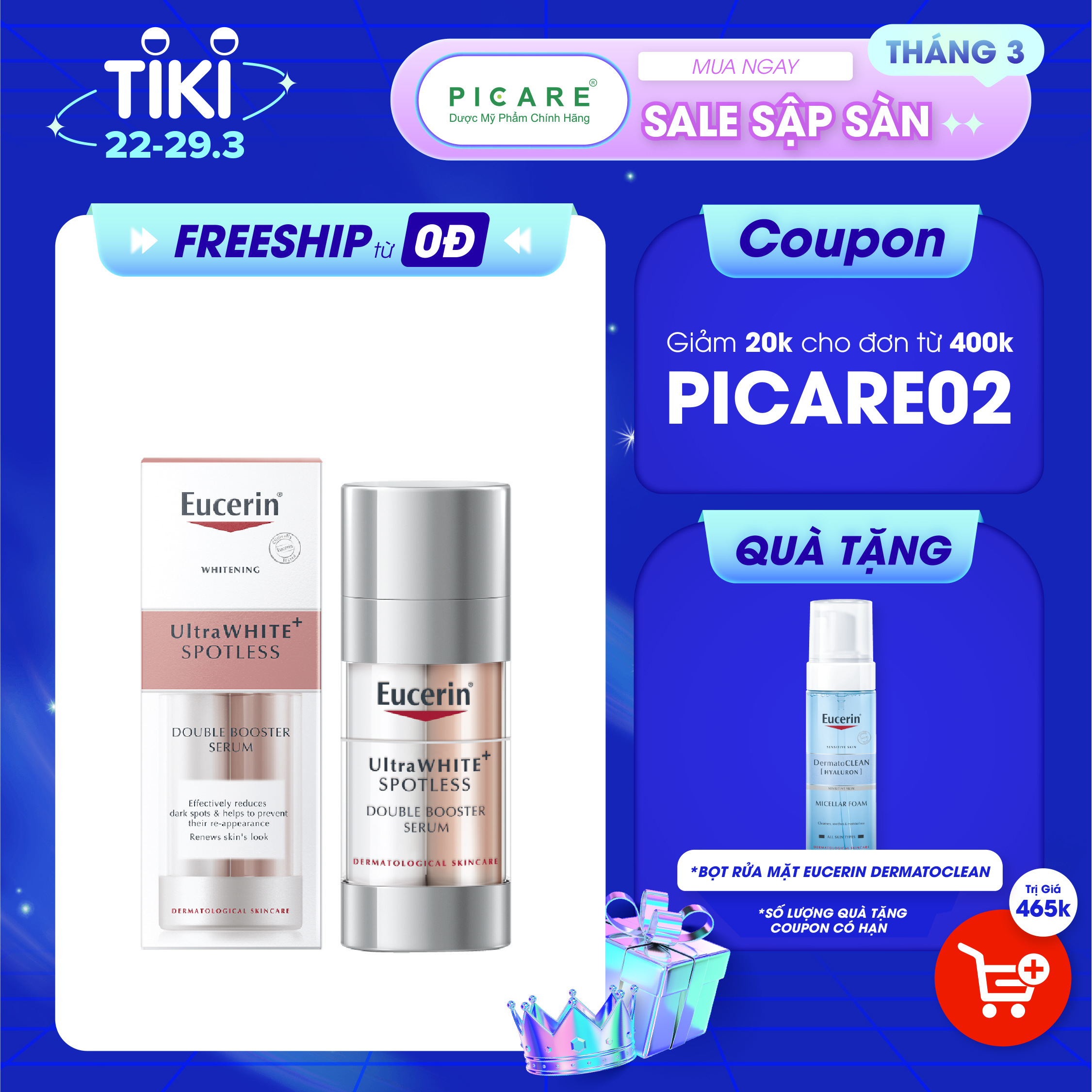 Tinh Chất Dưỡng Trắng Da Giảm Thâm Nám Eucerin Double Bosster Serum (30ml)