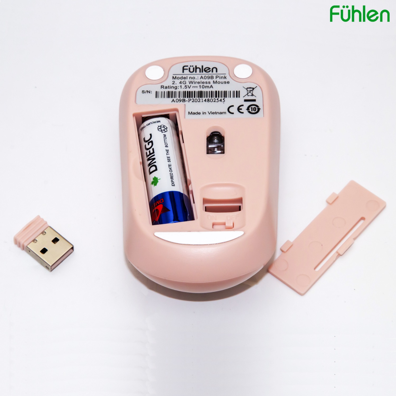 Chuột không dây Fuhlen A09B Hồng - Hàng chính hãng