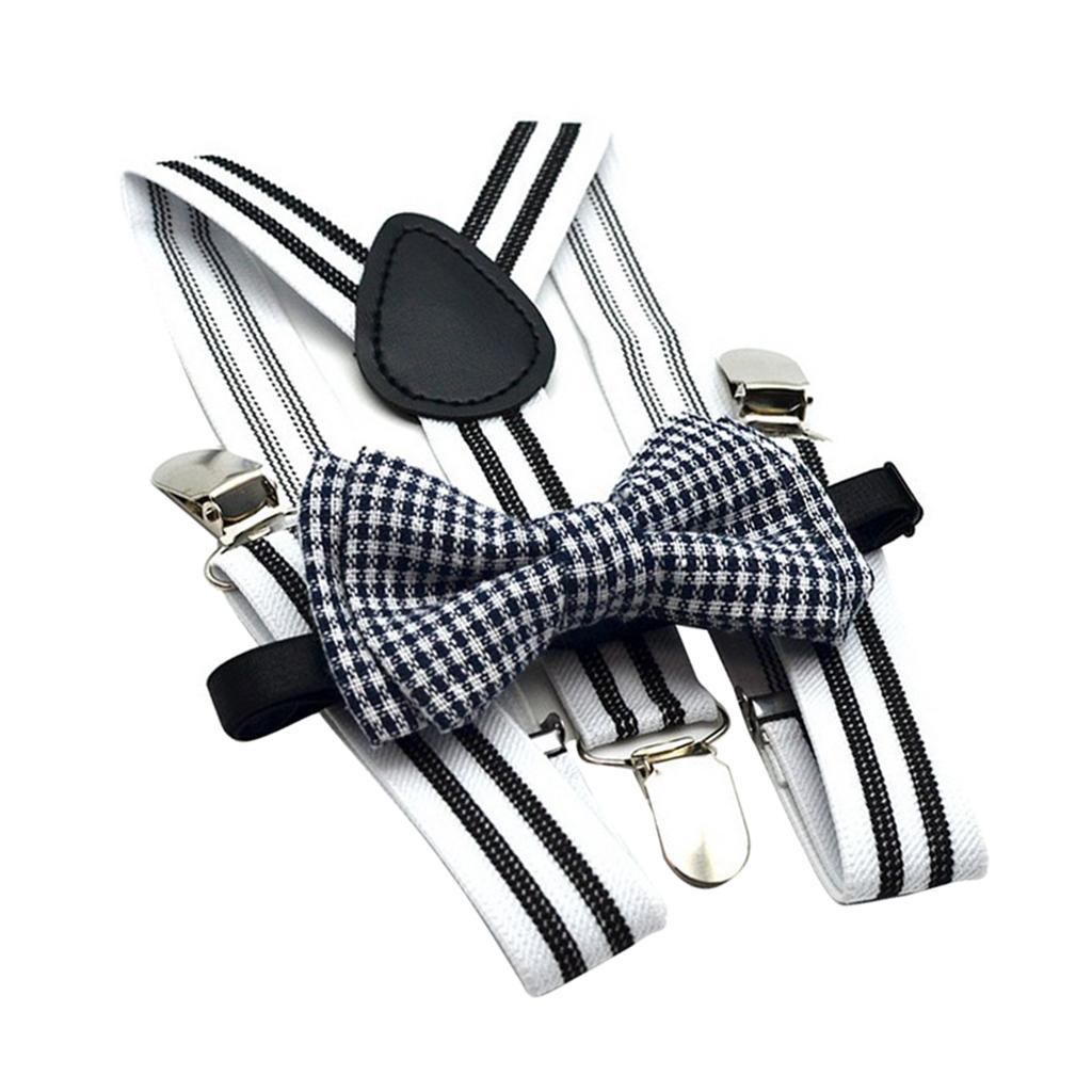 Male Boy Suspenders w/ Bow Heavy Duty Y-Back Straps