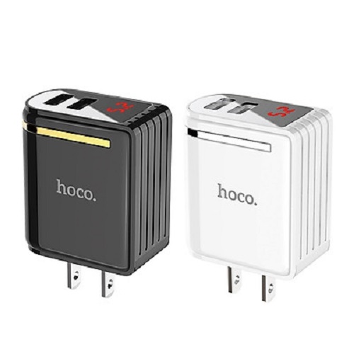 Cóc Sạc Nhanh Hoco C39 2 Cổng Usb 12W 2.4A - Hàng Chính Hãng