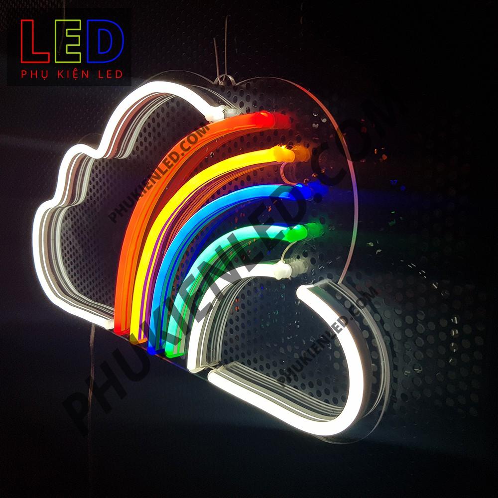 ĐÈN LED NEON HÌNH ĐÁM MÂY CẦU VÒNG – CLOUD RAINBOW LED, TRANG TRÍ TREO TƯỜNG