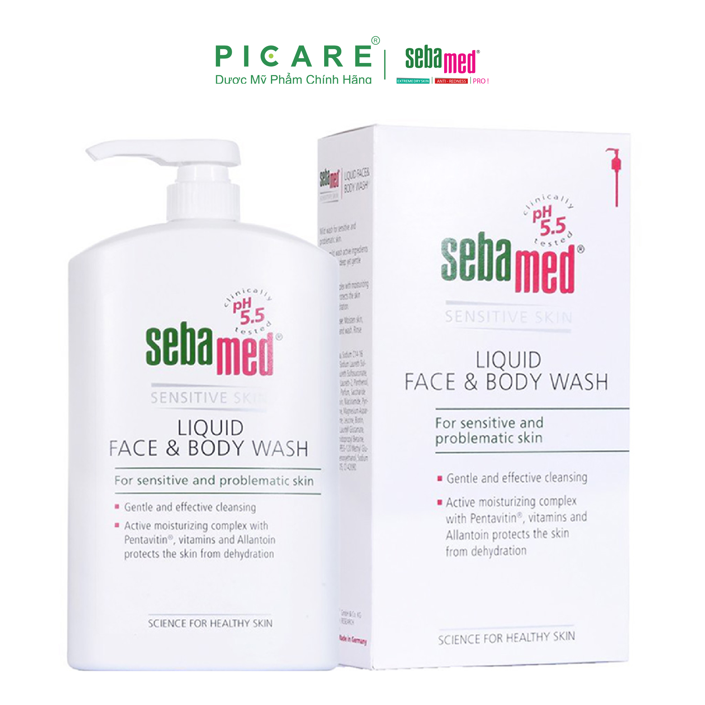Sữa Rửa Mặt Và Tắm Toàn Thân Cho Da Nhạy Cảm Sebamed Liquid Face &Amp; Body Wash Sss01A 1000Ml