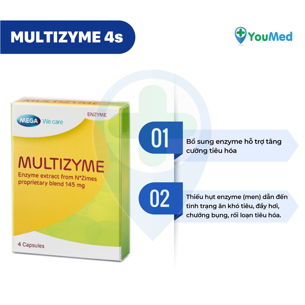 Thực phẩm bảo vệ sức khoẻ Men tiêu hoá Multizyme - hỗ trợ giảm đầy hơi, chướng bụng