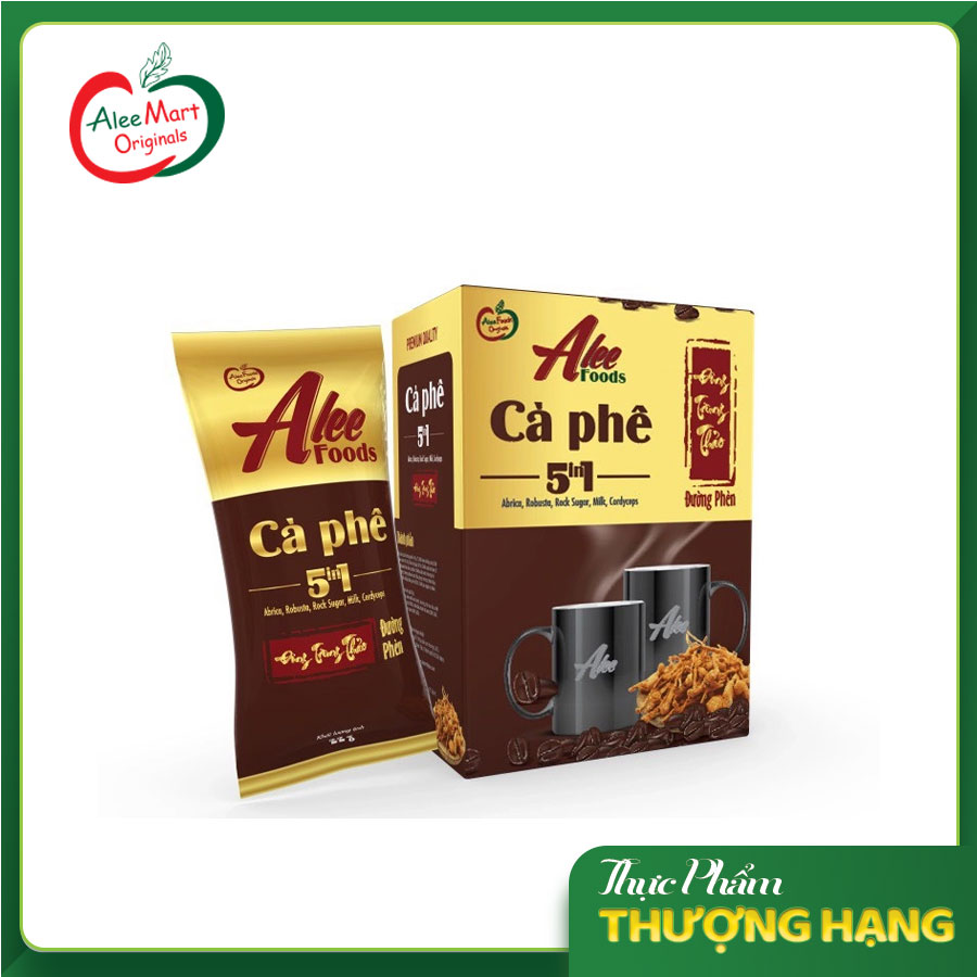 Cà Phê 5in1 Đường Phèn Đông Trùng Hạ Thảo Alee Foods