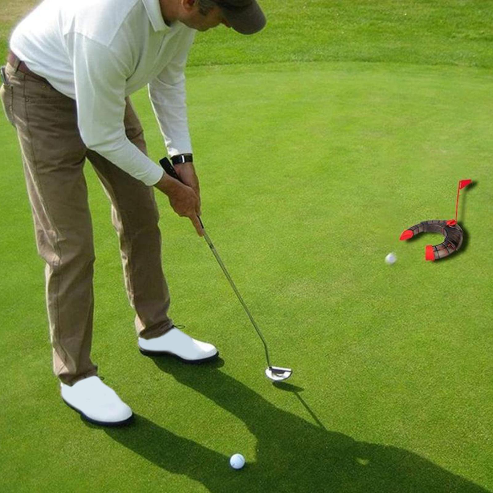 Golf Putting Cup and Flag Trainer Accessory Adjustable Size Golf Putt Cup