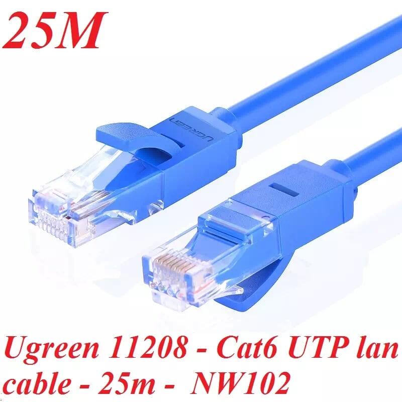 Ugreen UG11208NW102TK 25M Màu xanh Cáp mạng LAN CAT6 UPT - HÀNG CHÍNH HÃNG