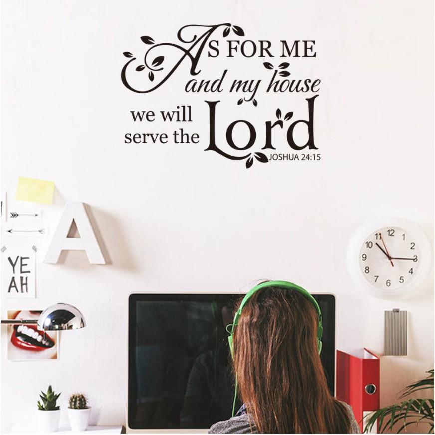 Decal trang trí tường - Chữ Tiếng Anh As For Me đen