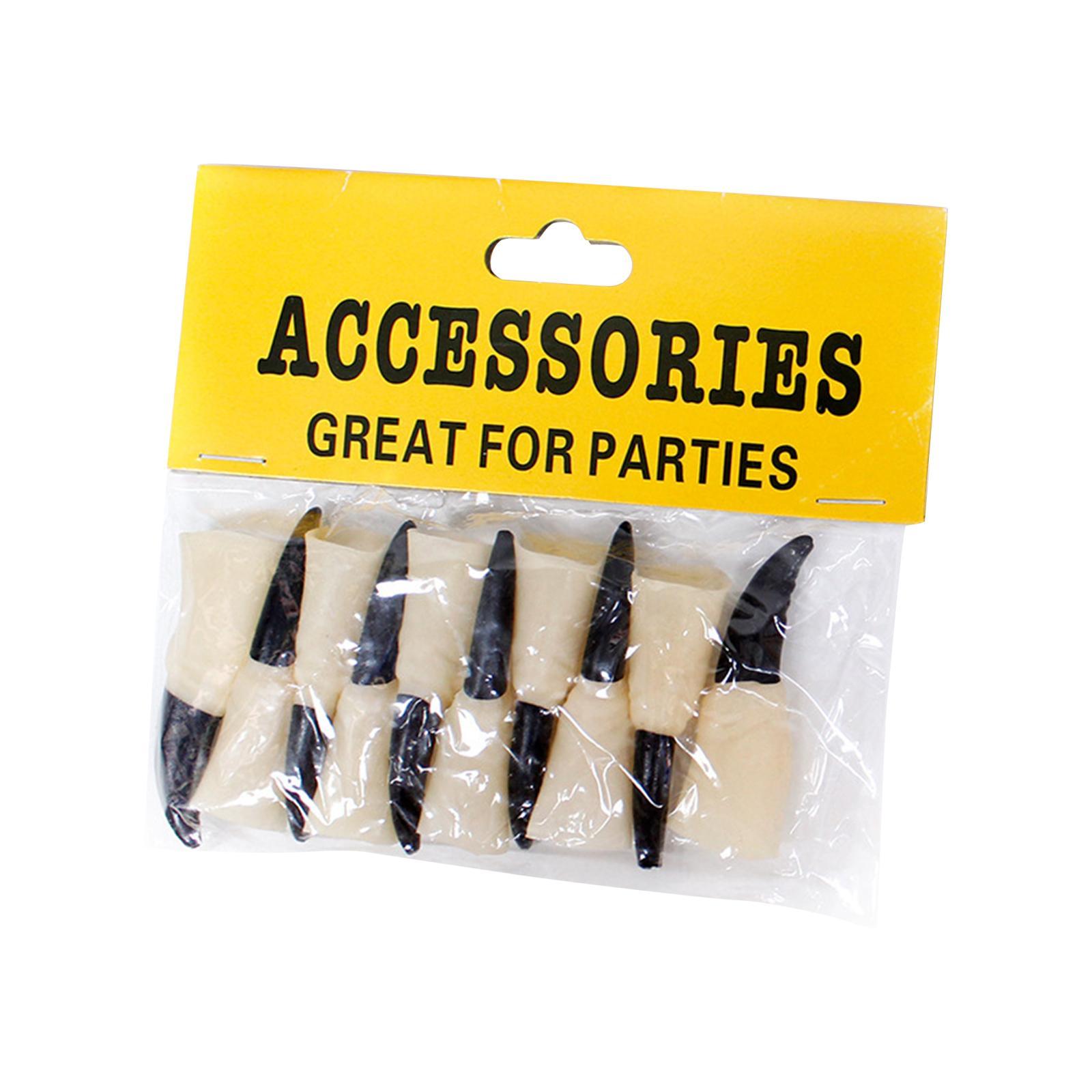 10PCS Fake , Scary Witch Fingers Zombie Finger Claws Zombie Nail Cover Halloween Costume Cosplay Accessories