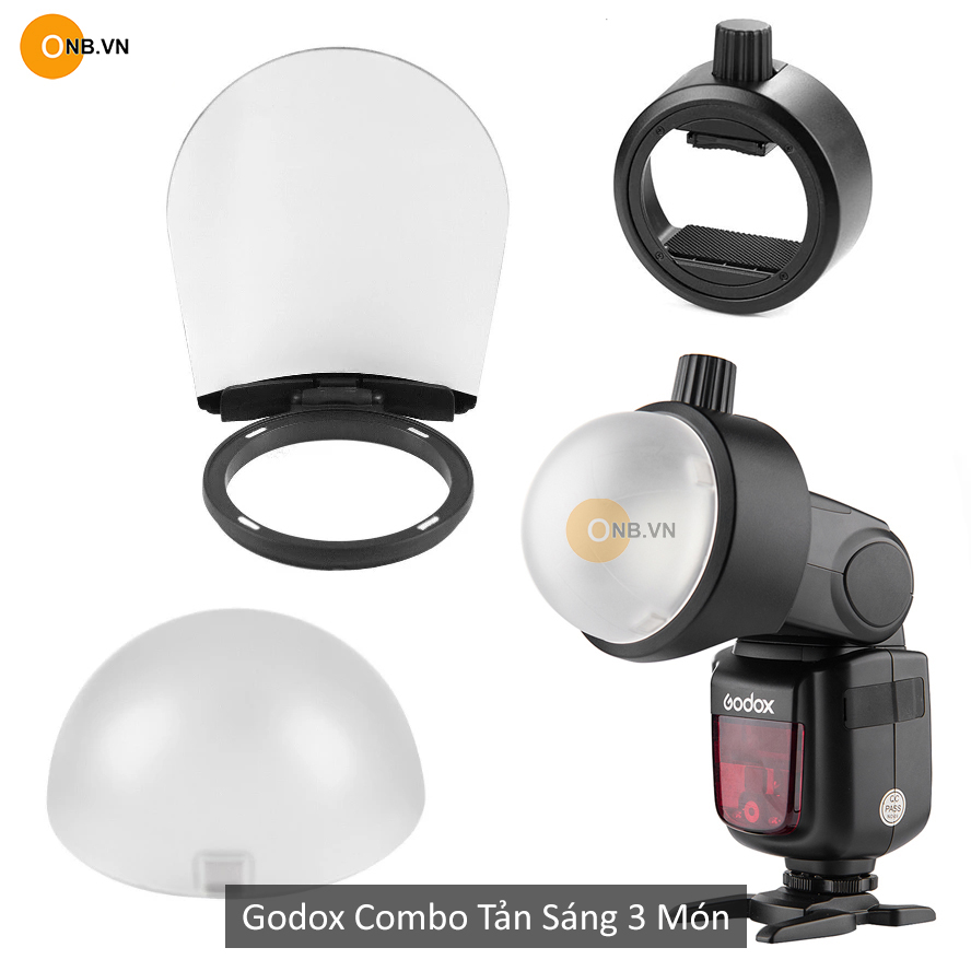 Combo 3 món tản sáng Godox AK-R11 R12 và ngàm gắn