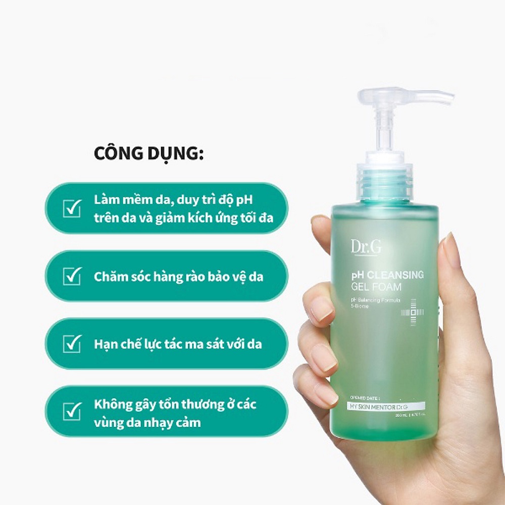 Sữa Rửa Mặt Dr.G pH Cleansing Gel Foam + Tặng 1 Mặt nạ Sexylook