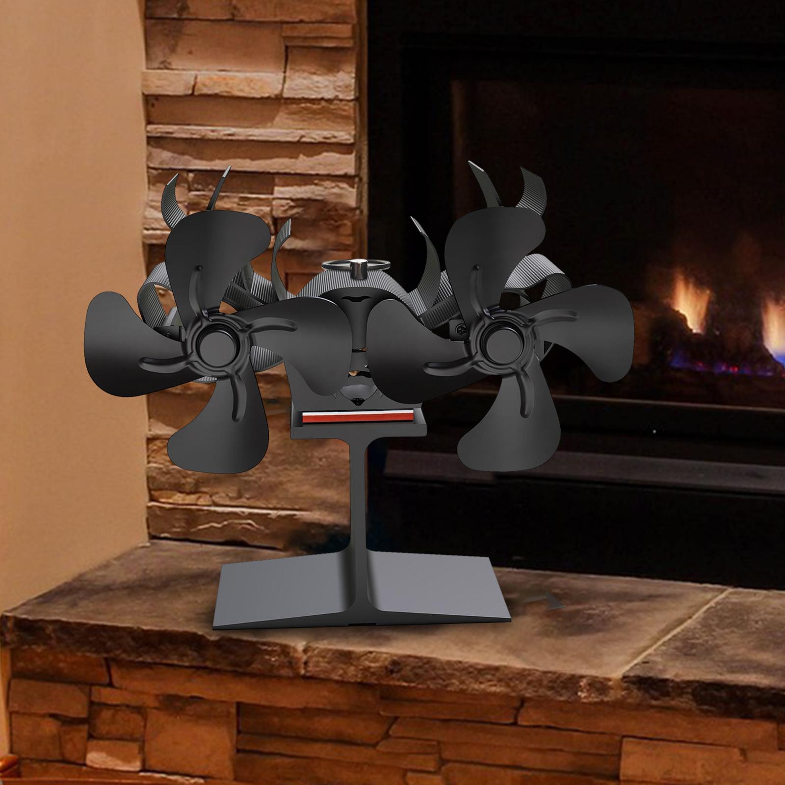 Double Headed Powered Fan 8 Blade 20x9x17cm Multifunctional Eco Friendly Aluminum Burner Fan