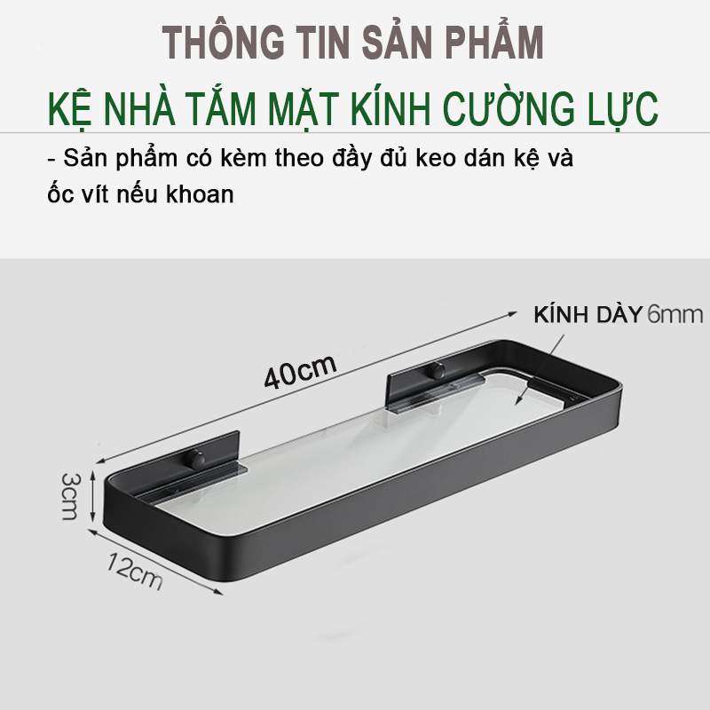 Kệ nhà tắm inox mặt kính cường lực sơn tĩnh điện cao cấp phong cách hiện đại