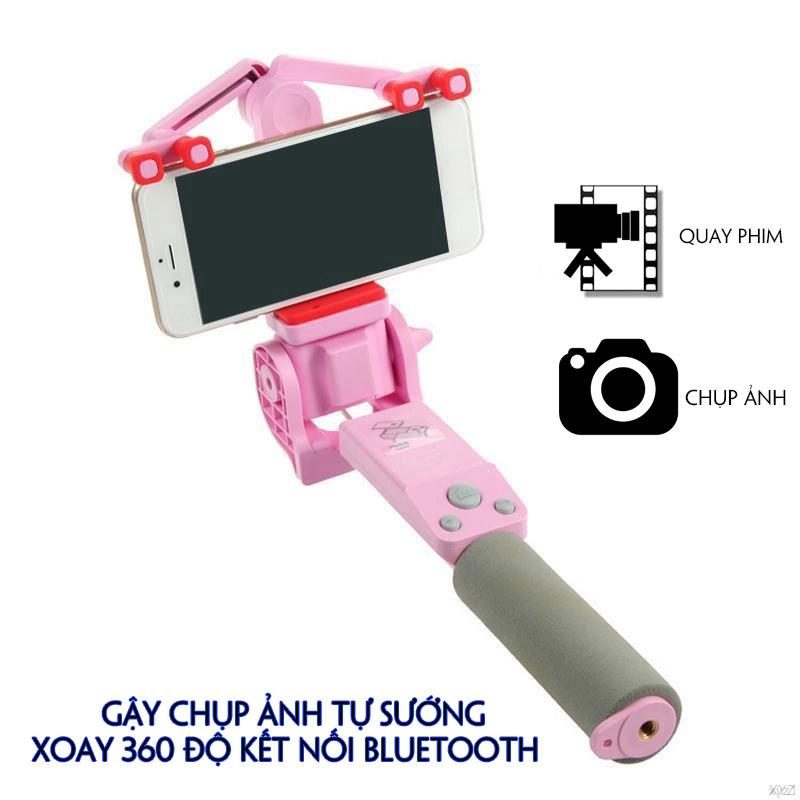 Tay Cầm Chống Rung VINETTEAM R2 360 Độ Thông Minh Quay Ổ Cắm Kéo Dài Cao Cấp Gậy Selfie Bluetooth Không Dây Điều Khiển Từ Xa 4.0 Hỗ Trợ IOS 4.0 Android 2.3 -Hàng Nhập Khẩu