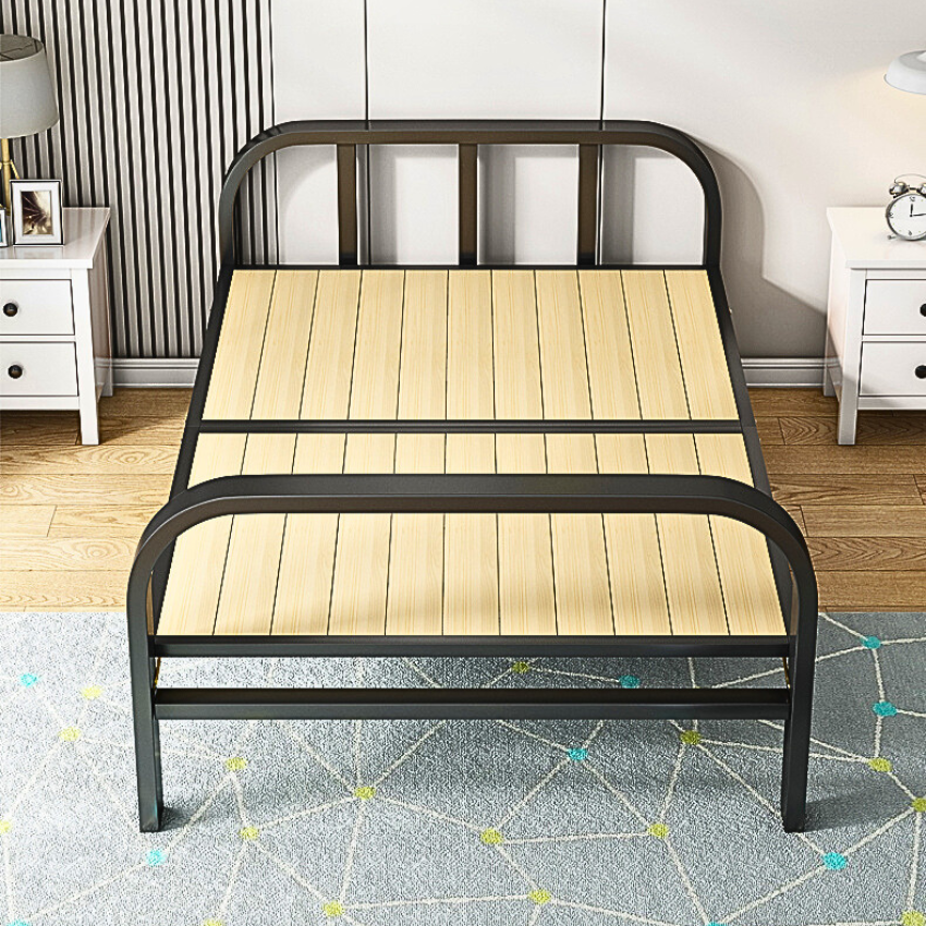 Giường Ngủ Xếp Khung Thép Dát Gỗ, Giường Gấp Văn Phòng Nhiều Kích Thước