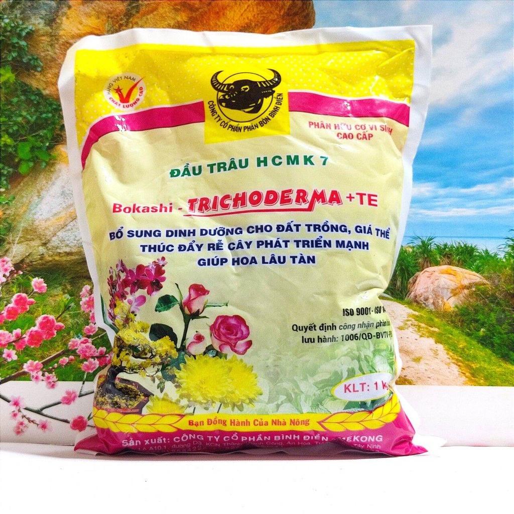 Phân Đầu Trâu HCMK7 Hữu Cơ Trichoderma bịch 1kg - KNS3757