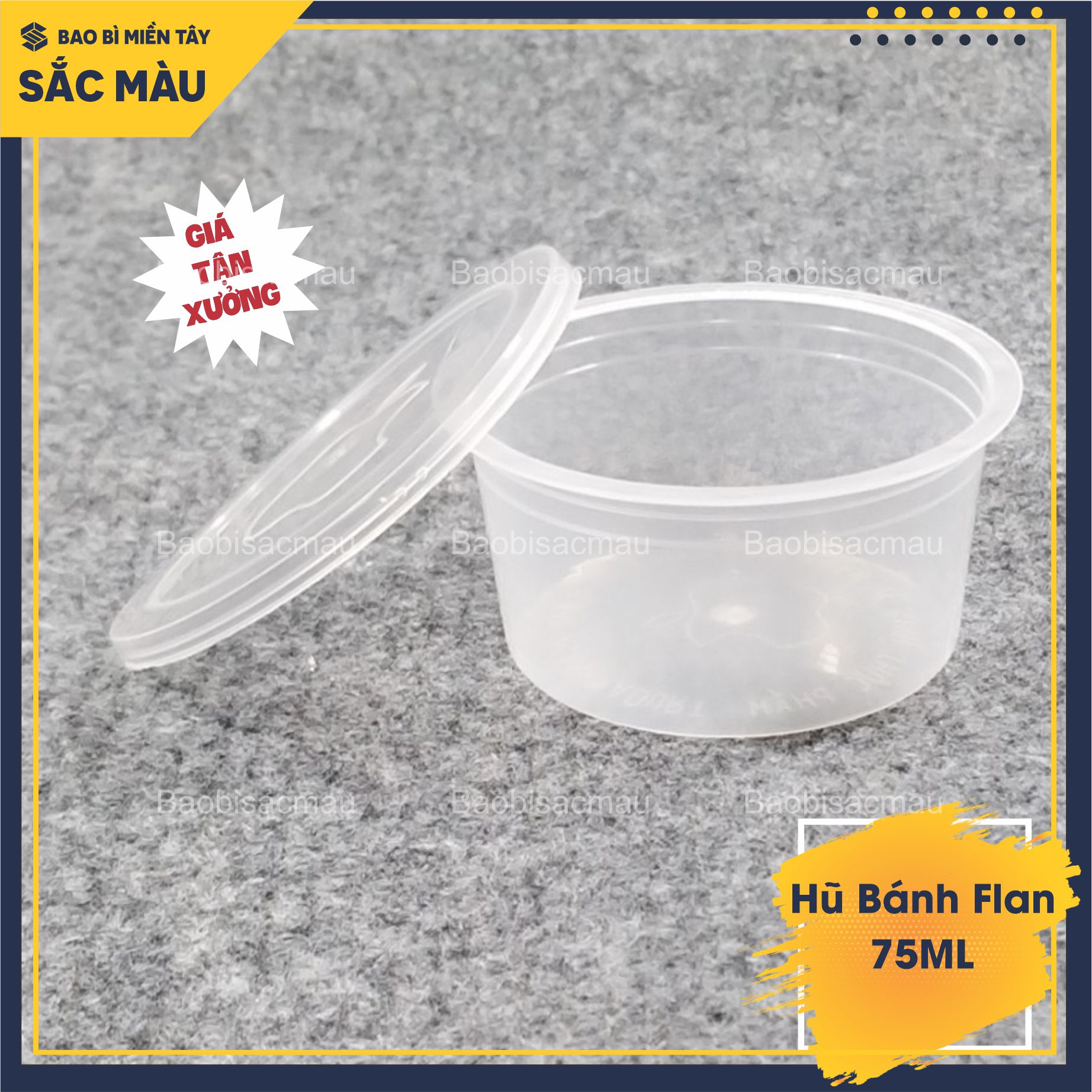 100 Hũ bánh flan, rau câu 75ML có nắp