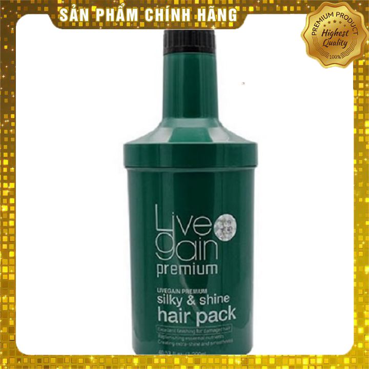 Dầu hấp tóc Livegain Premium Silky &amp; Shine Hair Pack  suôn mượt nước hoa Korea 1200ml