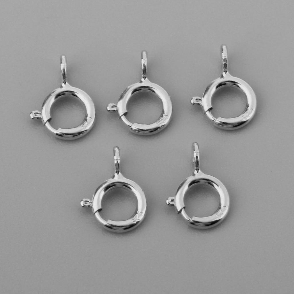 5pcs Spring Rings Clasps Jewelry Making Connectors Clasps 5mm
