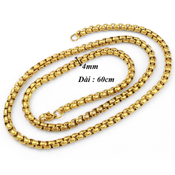 Dây chuyền kiểu bông dừa khít 4li ver1  MDC039V Không đen không gỉ sét