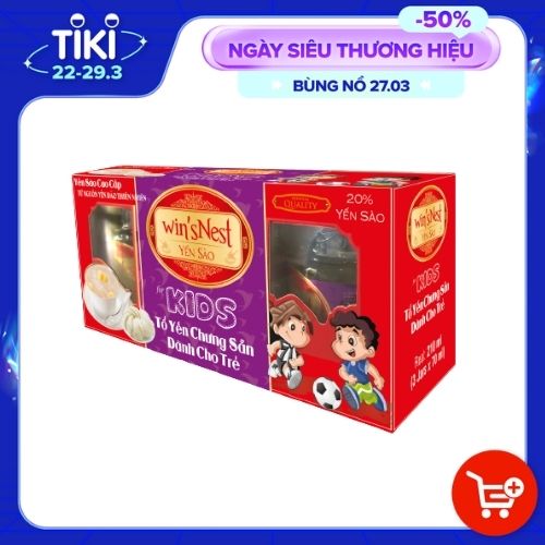 Yến sào cao cấp  win'sNest kids 20% tổ yến chưng sẵn dành cho trẻ em (3Lọ/ Lốc) hương vị vani sản phẩm thích hợp cho trẻ em từ 1 tuổi trở lên.