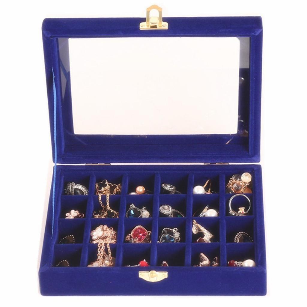 24-Slot Jewelry Earring Display Case Storage Box Organizer Holder Gift