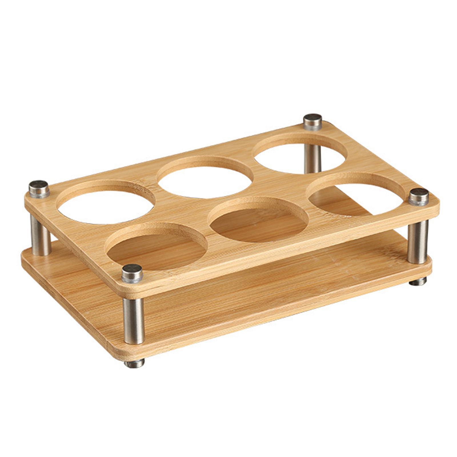 Glasses Holder Wood Cup Rack Holder Serving Tray Durable for Bar Events
