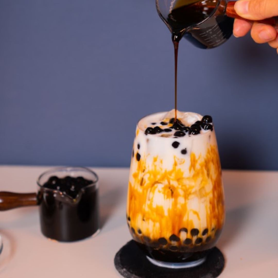 Siro Déli Vị Đường Đen - Chai 1L, Hàng Chính Hãng, Dùng Pha Chế Trà Trái Cây, Đá Bào