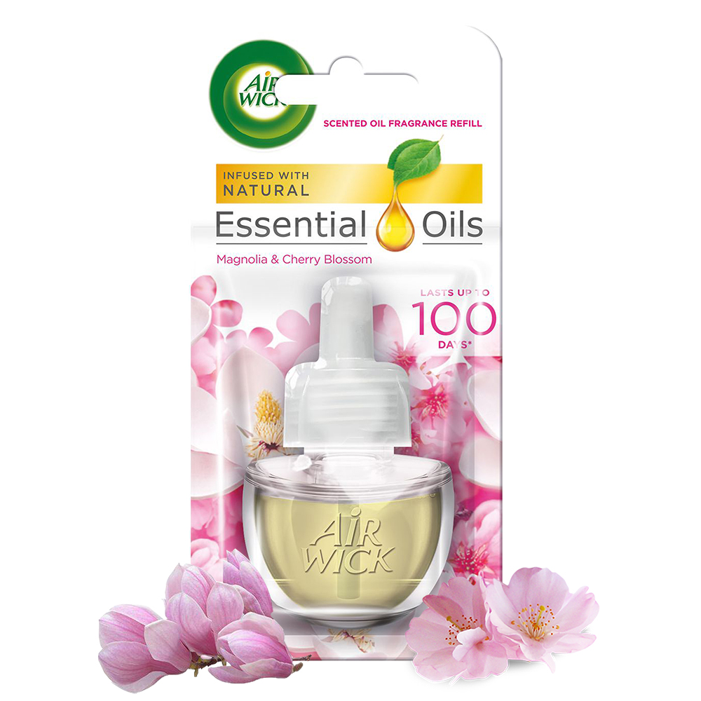 Lọ tinh dầu thiên nhiên Air Wick Magnolia &amp; Cherry Blossom 19ml QT003274 - hoa mộc lan