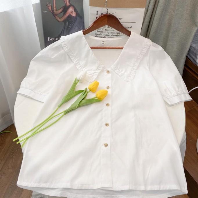 Áo sơ mi cổ bèo tay bồng babydoll